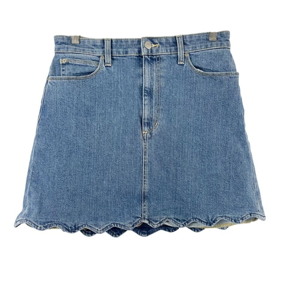 Joes Jeans The Bella High Rise Jean Skirt Medium Wash Scalloped - Size 27‎